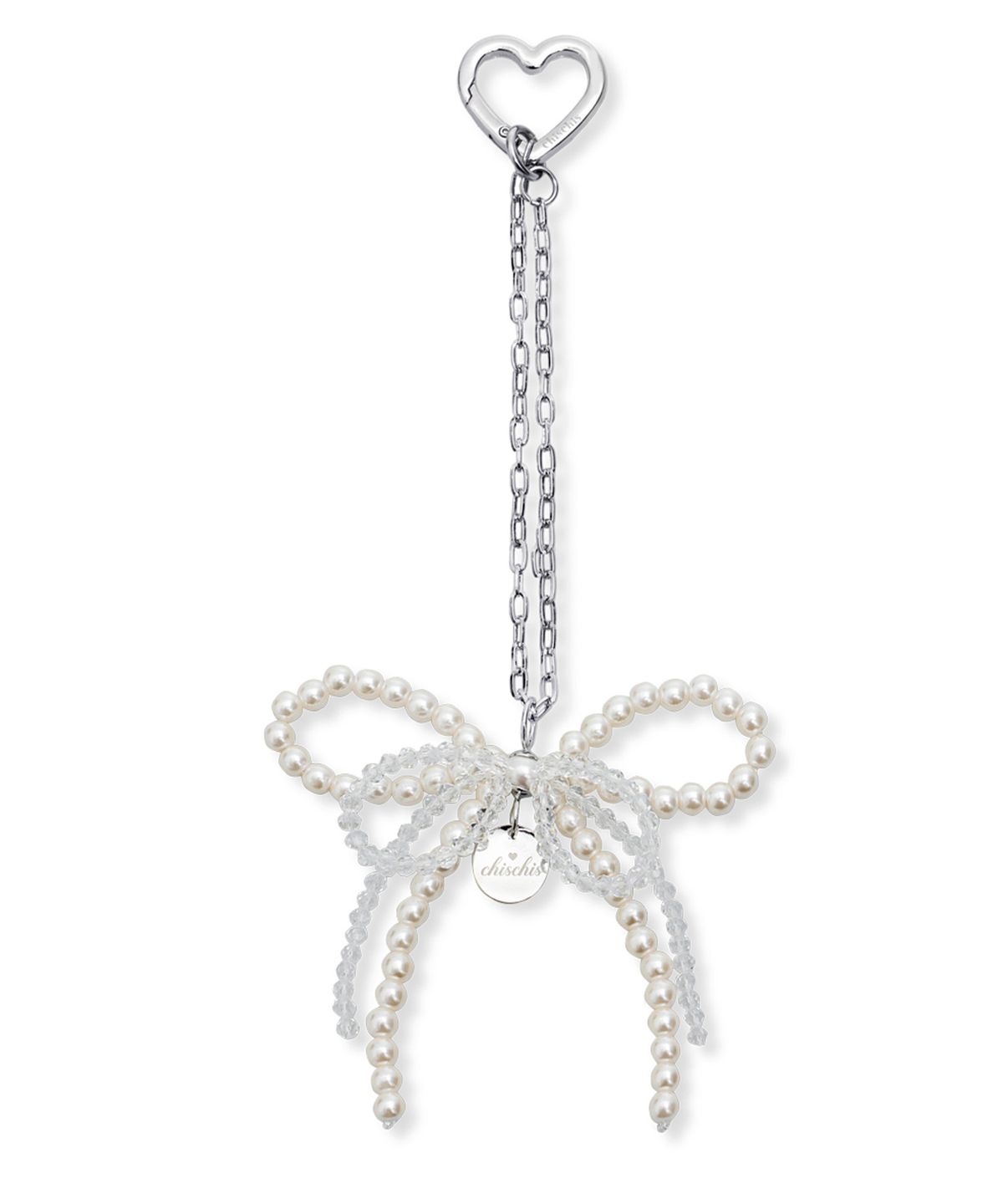 치스치스(CHISCHIS) RIBBON HEART CHARM -WHITE