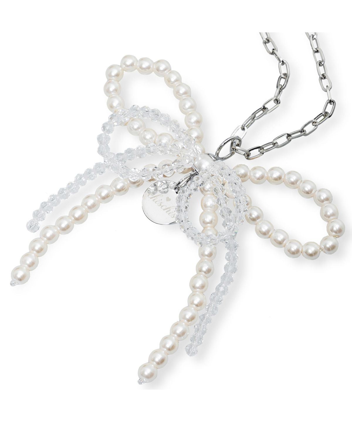치스치스(CHISCHIS) RIBBON HEART CHARM -WHITE