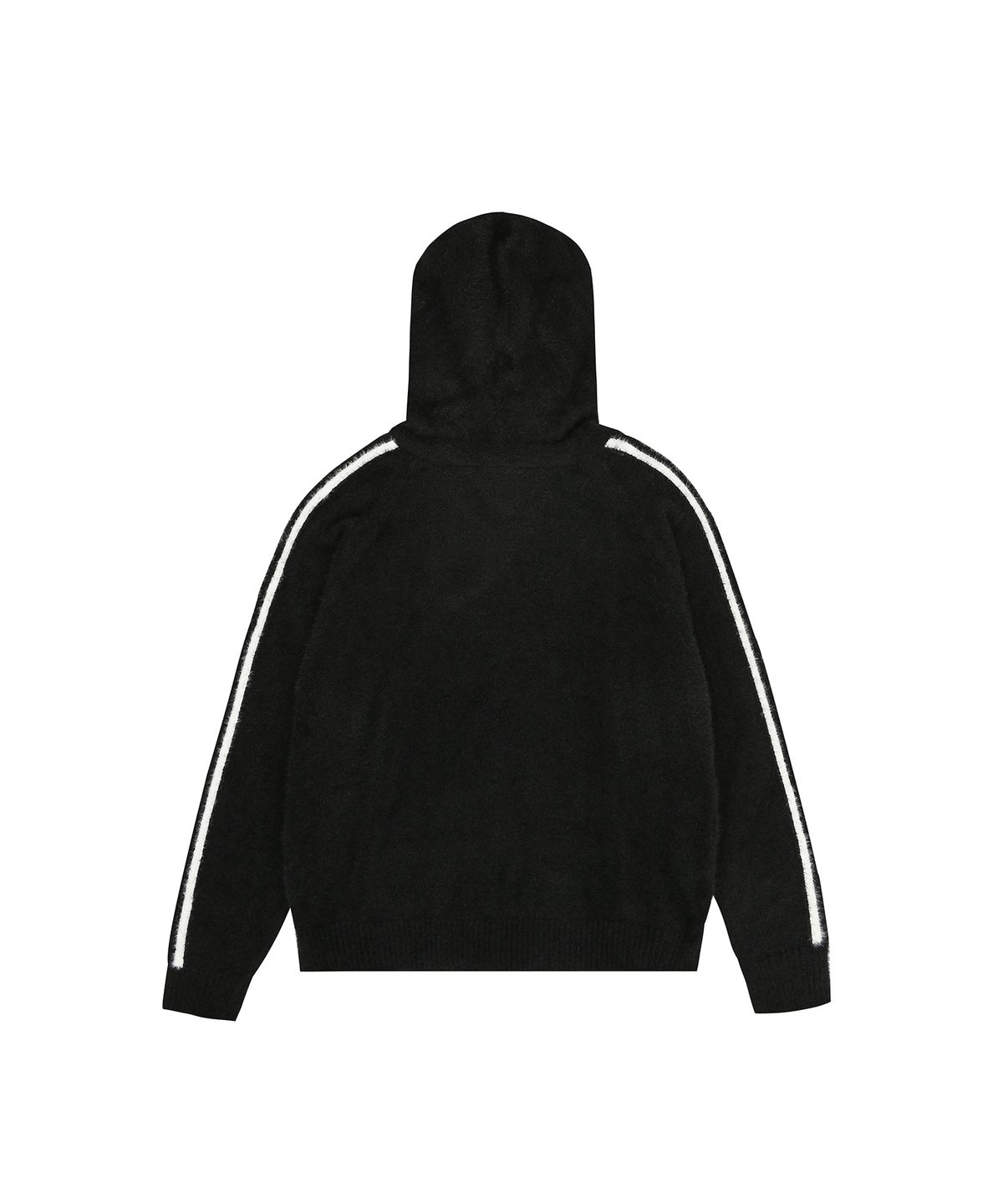 오픈야드(오와이)(OPENYARD(OY)) HAIRY KNIT HOODIE ZIP UP - BLACK