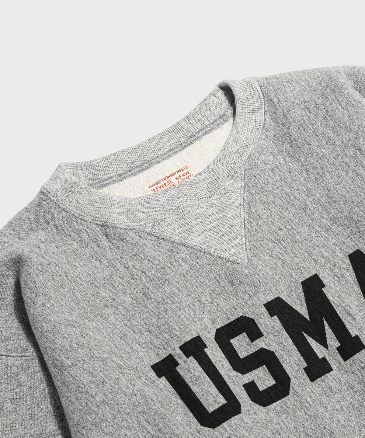 브론슨(BRONSON) USMA Reverse Weave Pullover Sweatshirt Grey
