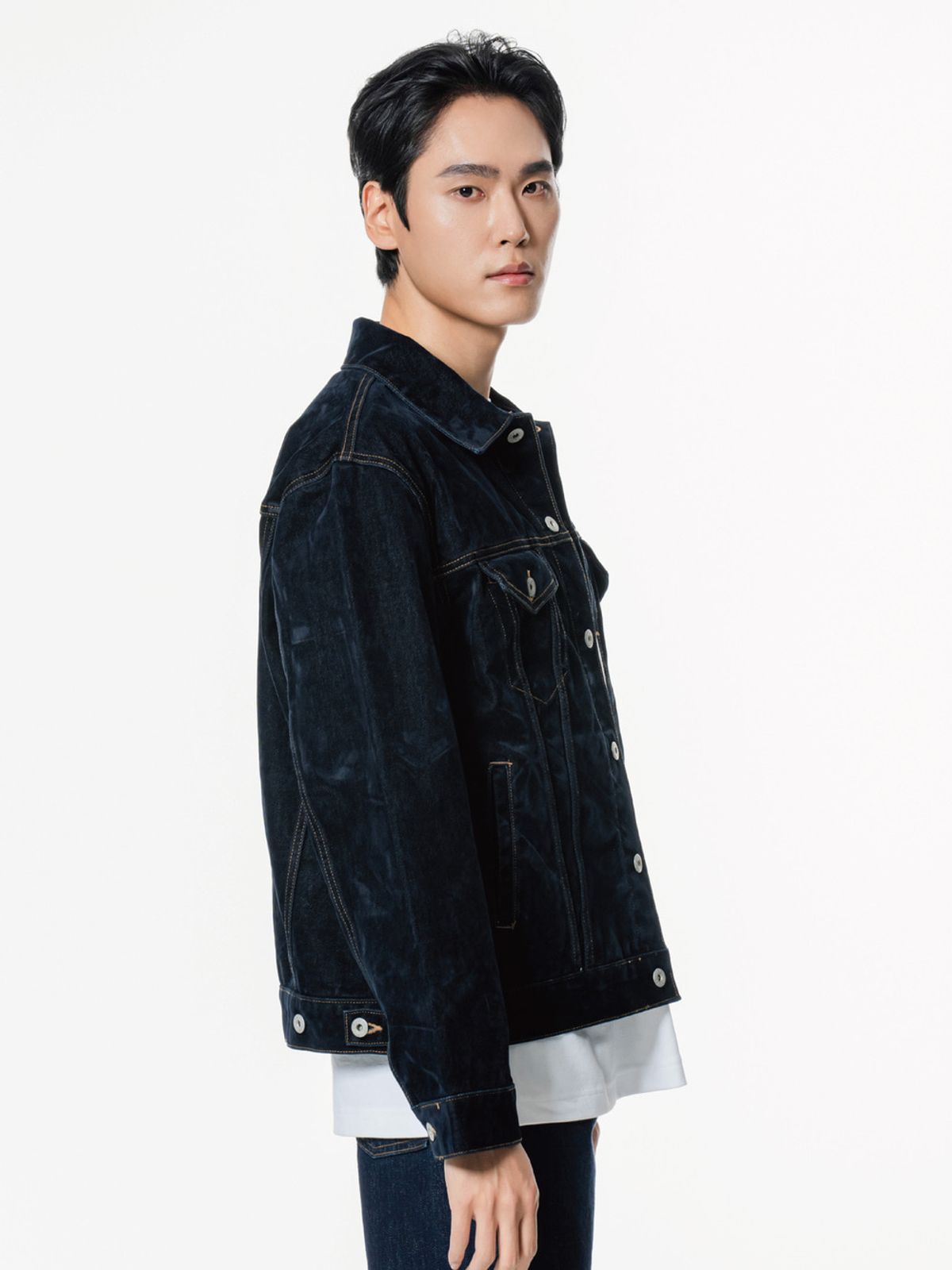 크리스씨옴므(CHRISCHOMME) 스웨이드 데님 트러커 자켓
