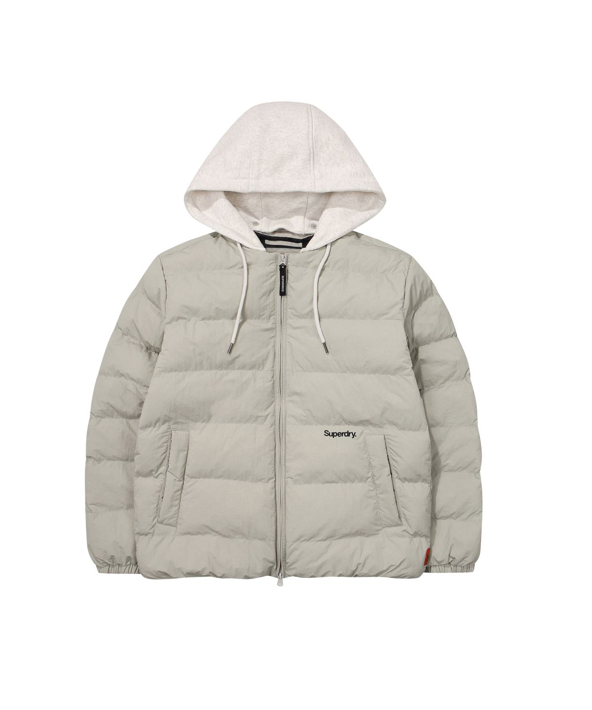 슈퍼드라이(SUPERDRY) 에센셜 후드 패딩 자켓 라이트 카키