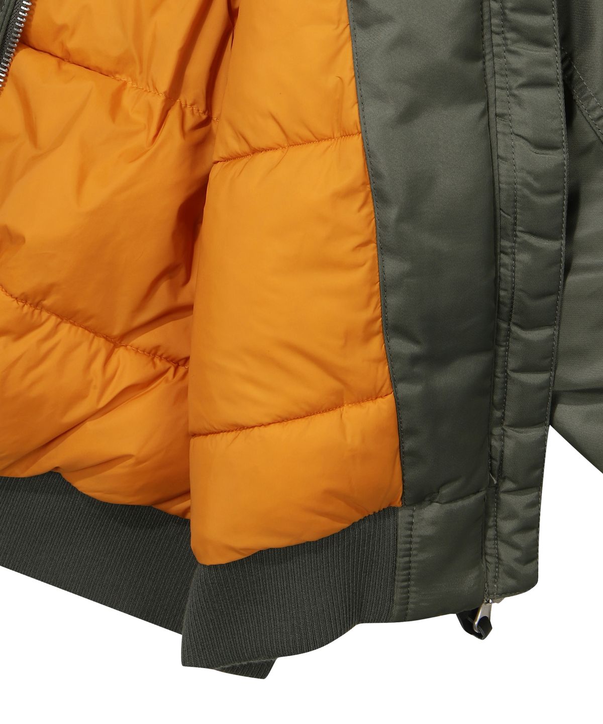슈퍼드라이(SUPERDRY) W 플라이트 세미 크롭 패딩 점퍼 카키