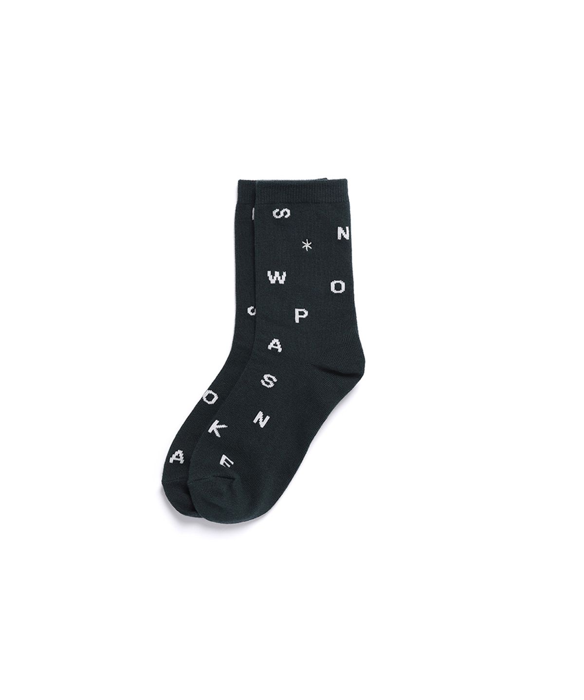 스노우피크 어패럴(SNOWPEAK APPAREL) 베이직 알파벳 크루 삭스 세트(S24FUFSO05) Black + Vintage Green