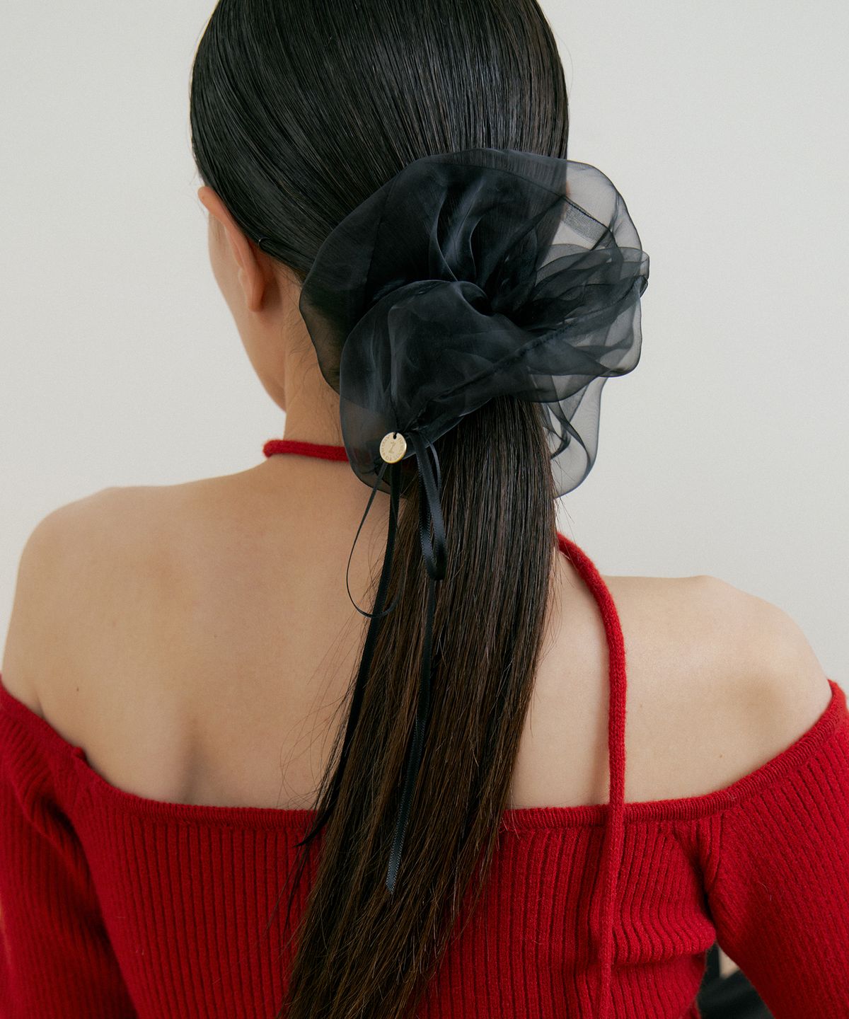 루시르주(LUCIR ZU) Organza Scrunch (black)