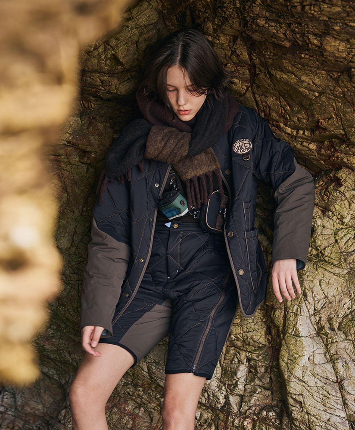 누크피터(NUUKFITTER) AERO FULL ZIP PADDING SHORT_WOMEN [BLACK]