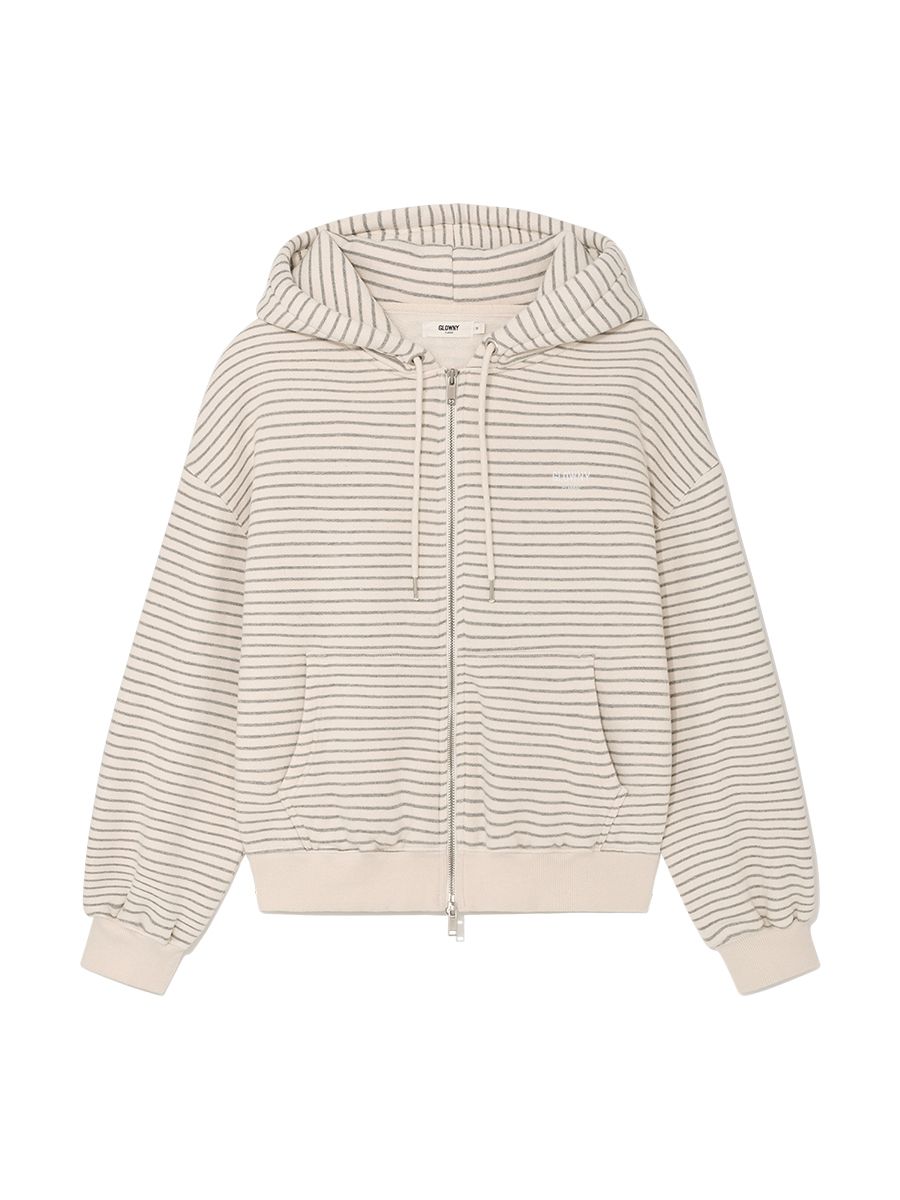 GLOWNY G BOXY ZIP UP ジップアップパーカー ストライプ MUSINSA | GLOWNY G BOXY ZIP UP (STRIPE)