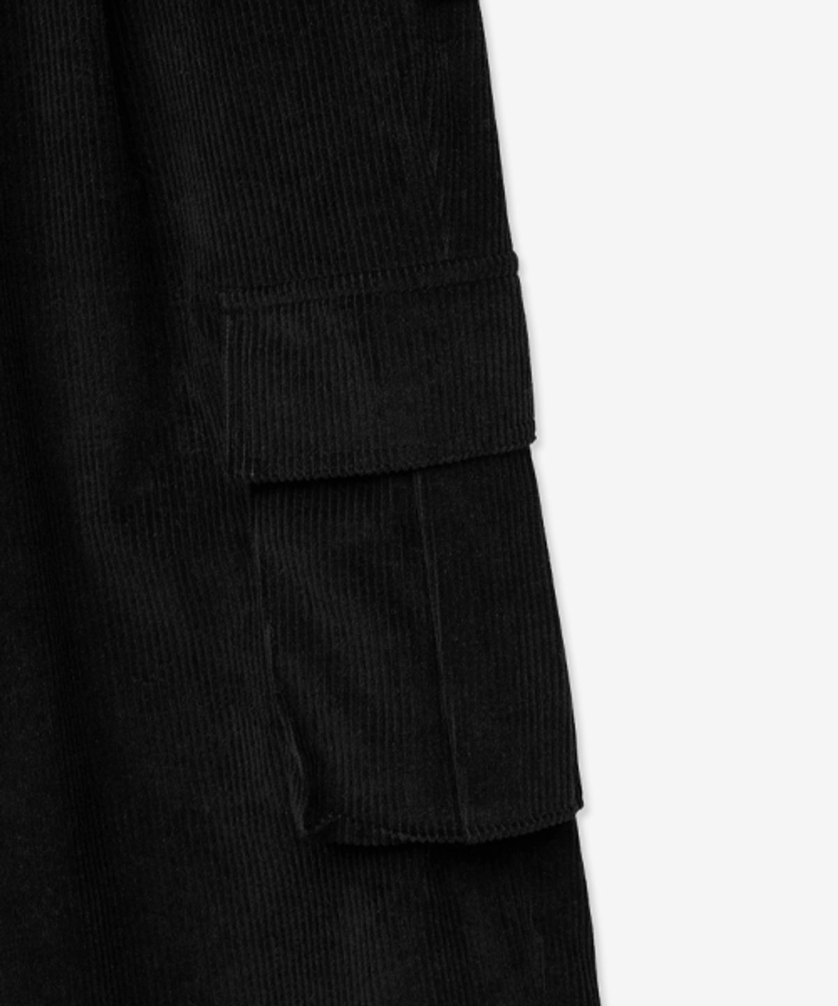 브이투(VTWO) 코듀로이 카고 카펜터 와이드 팬츠_블랙
