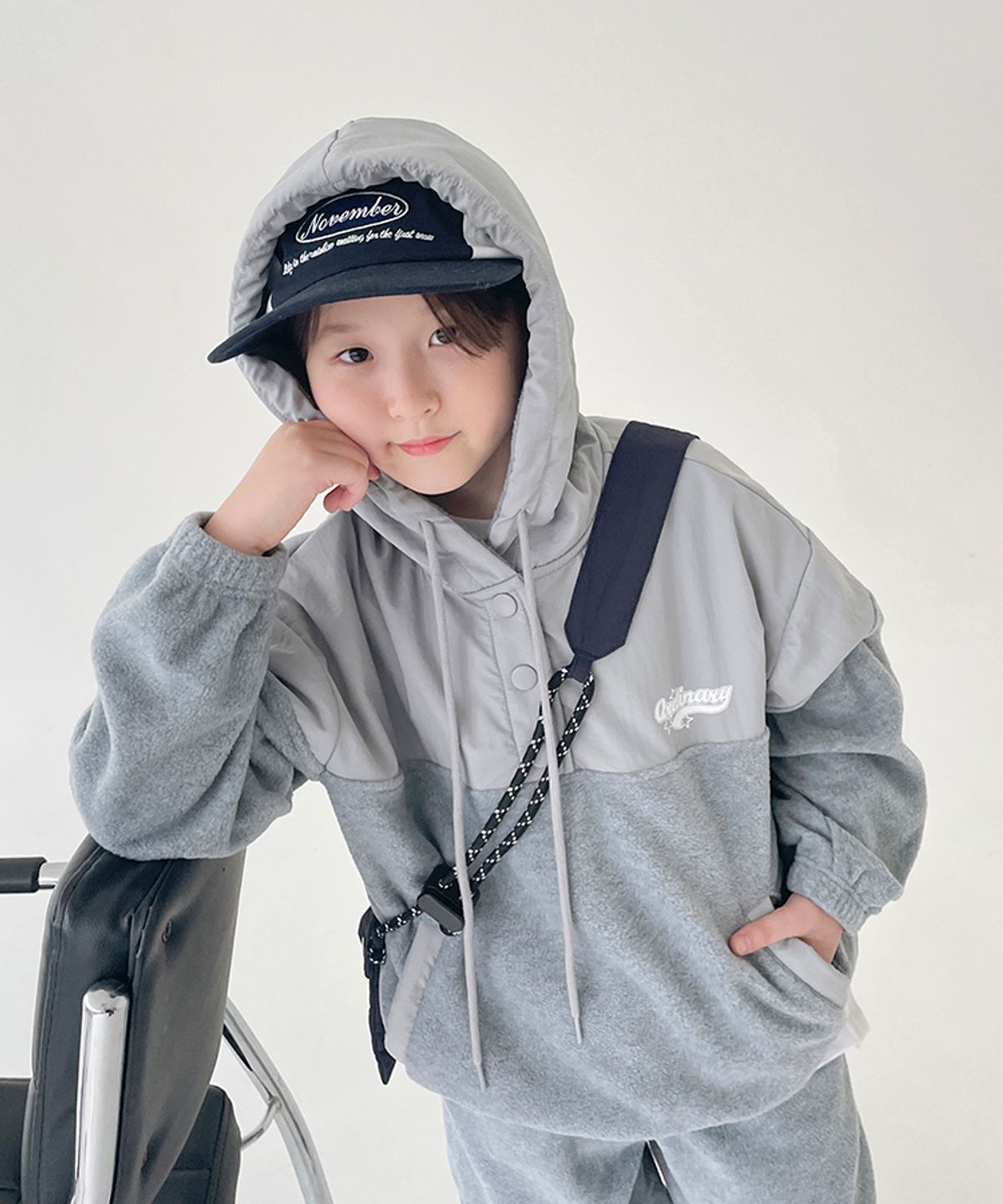베리클로젯(BERRYCLOSET) 더블 콤비 아노락 세트