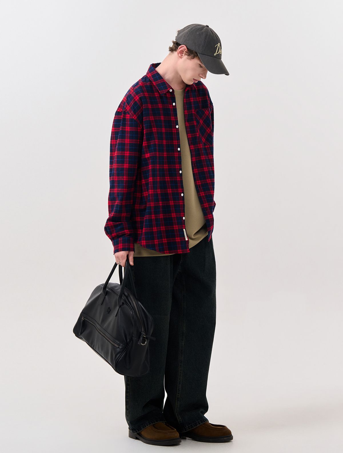 제너럴아이디어(GENERALIDEA) UNISEX 스탠다드 타탄체크 셔츠 [RED] / SBD3U03003