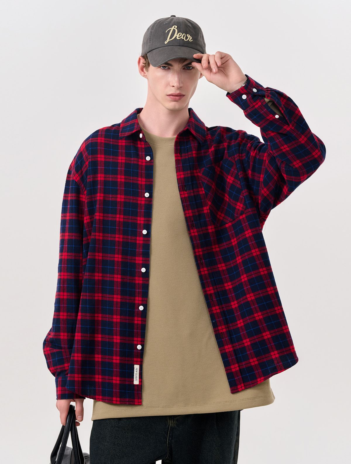 제너럴아이디어(GENERALIDEA) UNISEX 스탠다드 타탄체크 셔츠 [RED] / SBD3U03003
