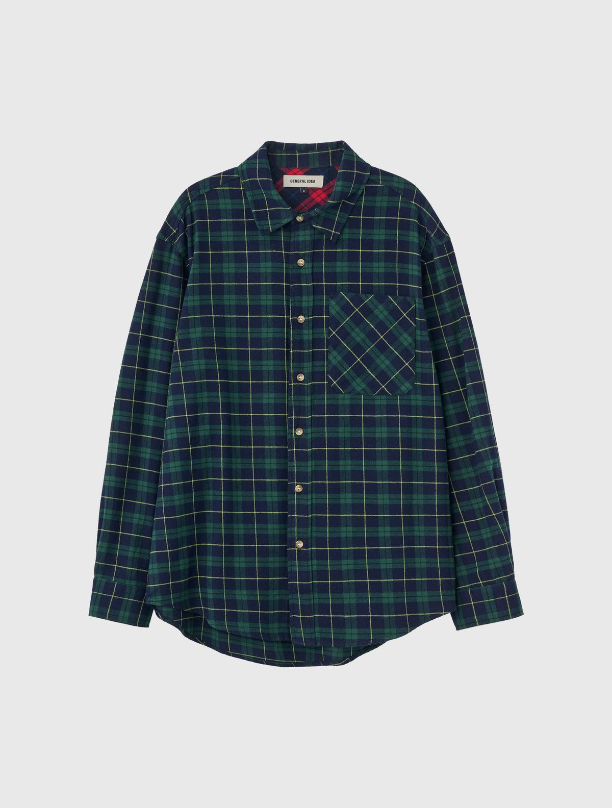 제너럴아이디어(GENERALIDEA) UNISEX 스탠다드 타탄체크 셔츠 [GREEN] / SBD3U03003