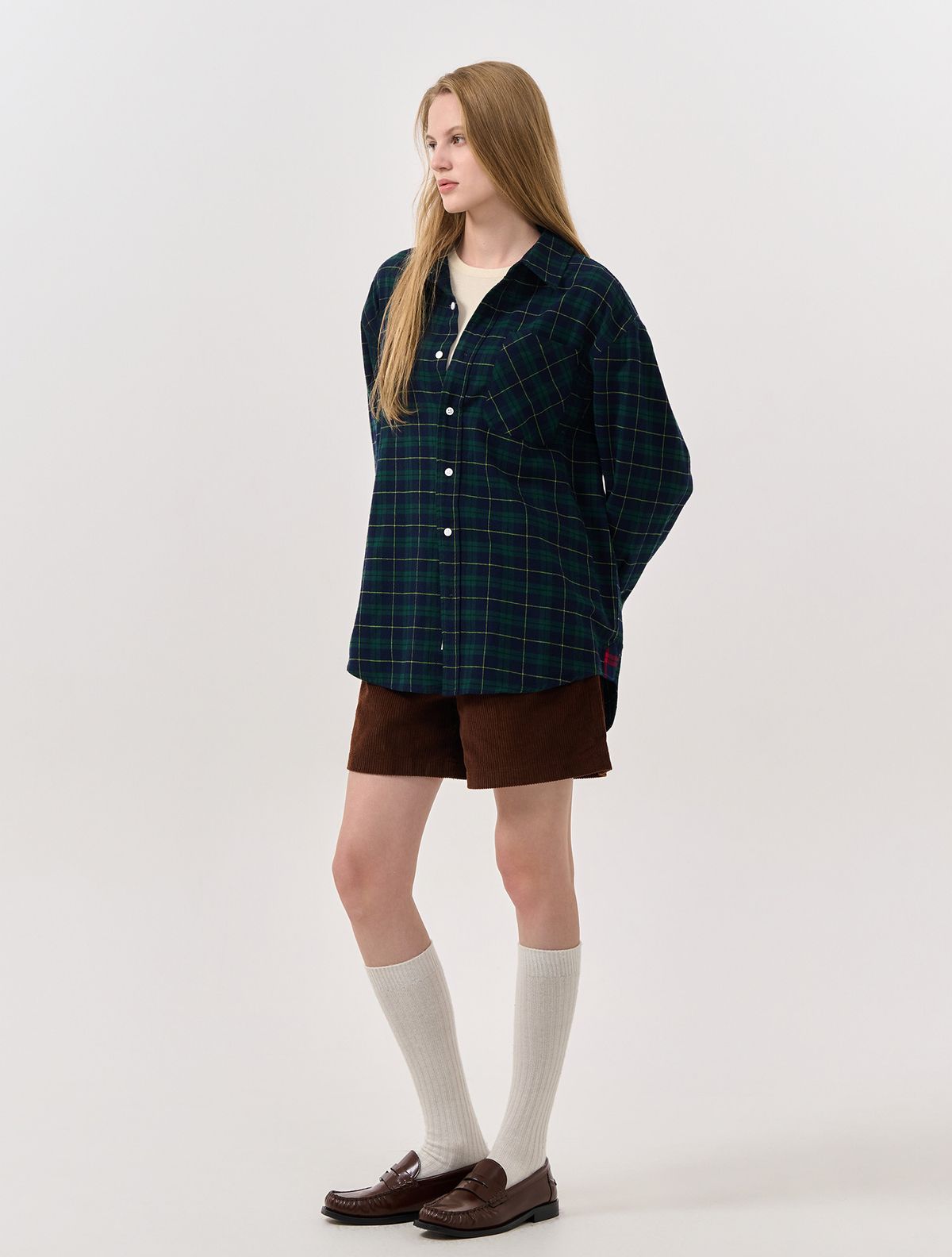 제너럴아이디어(GENERALIDEA) UNISEX 스탠다드 타탄체크 셔츠 [GREEN] / SBD3U03003