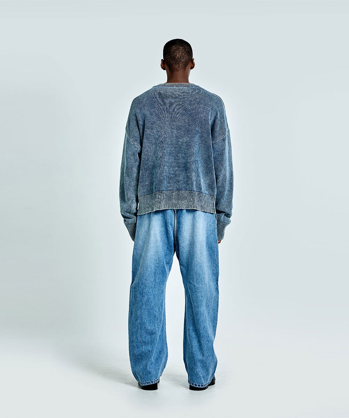 51퍼센트(51PERCENT) Metal Logo denim knit - Blue