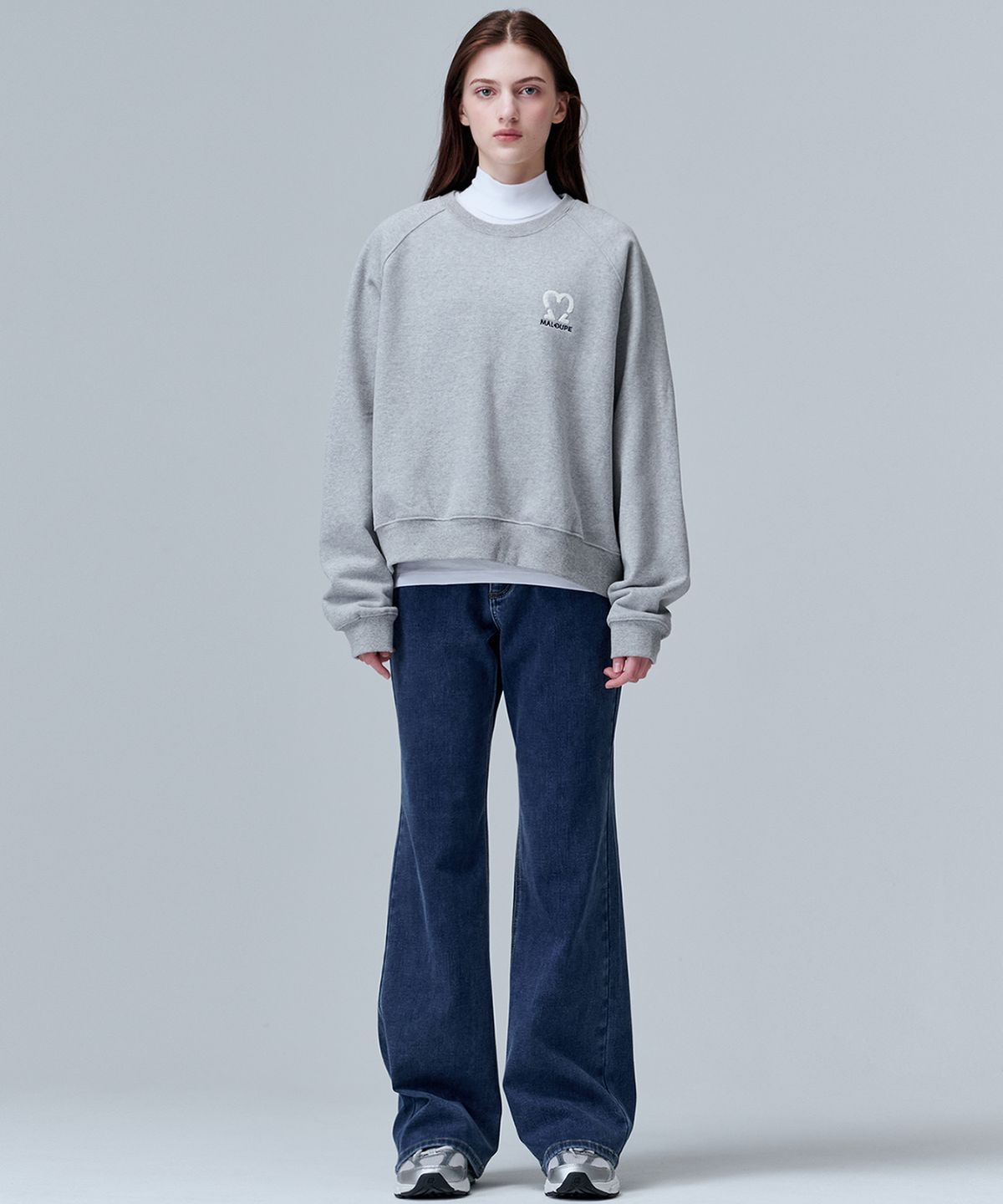 마롭(MALOUPE) 5305 기모 라글란 스웻셔츠 (그레이)