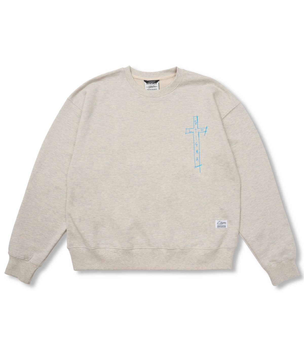 스티그마(STIGMA) Jesus Oversized Crewneck Oatmeal Melange