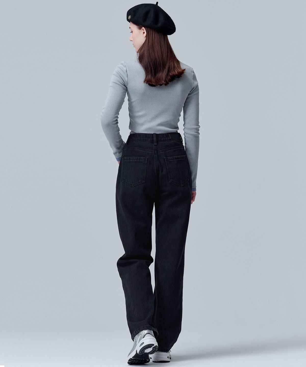 마롭(MALOUPE) 9107 기모 와이드 데님팬츠 (블랙)