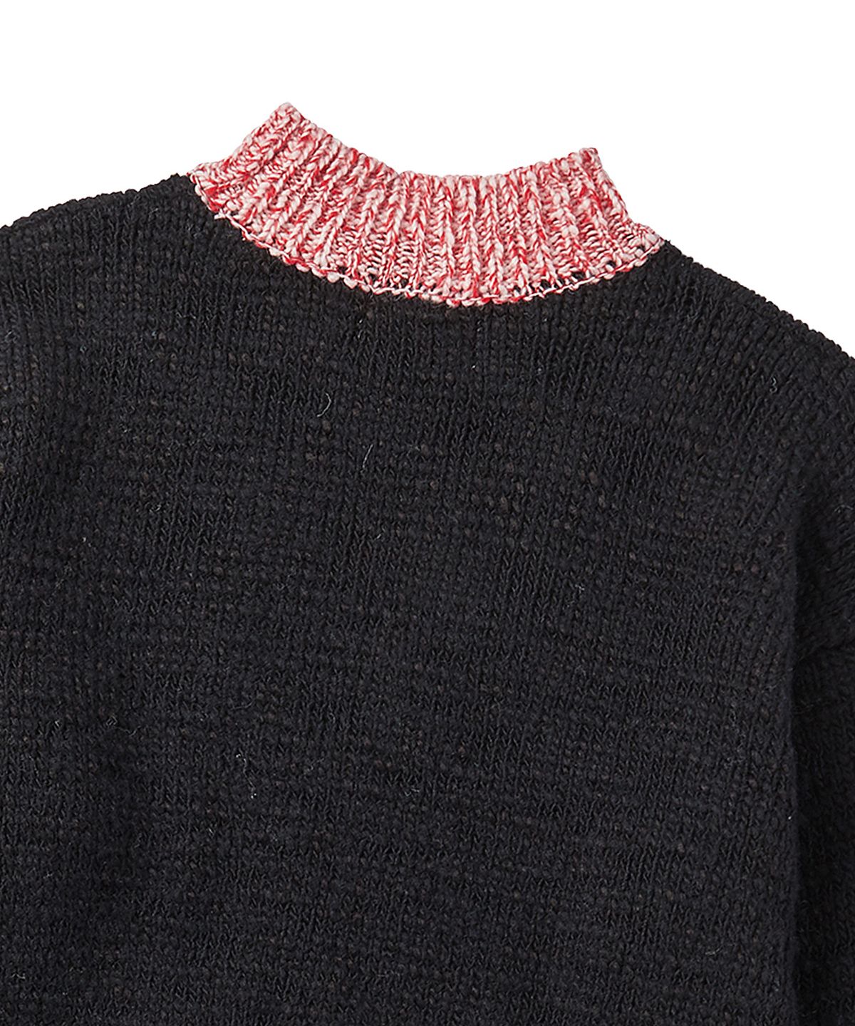 비욘드클로젯(BEYOND CLOSET) [WOMENS EDITION] 노맨틱 핸드메이드 패치 하프넥 울 니트 블랙