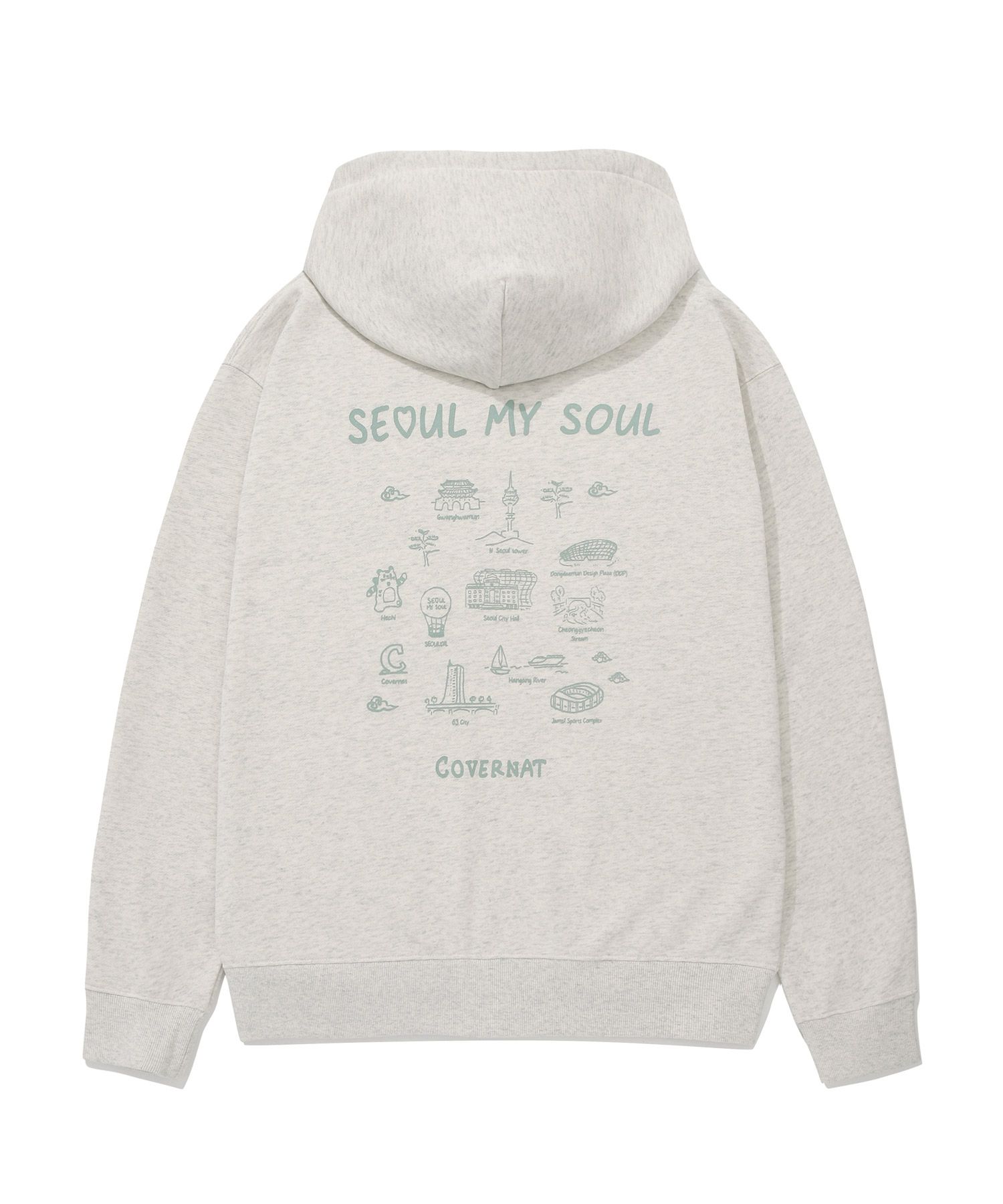 ★COVERNAT★ Seoul My Soul Collaboration Hoodie Zip-up Oatme MUSINSA | COVERNAT [Seoul My Soul Collaboration] Hoodie Zip