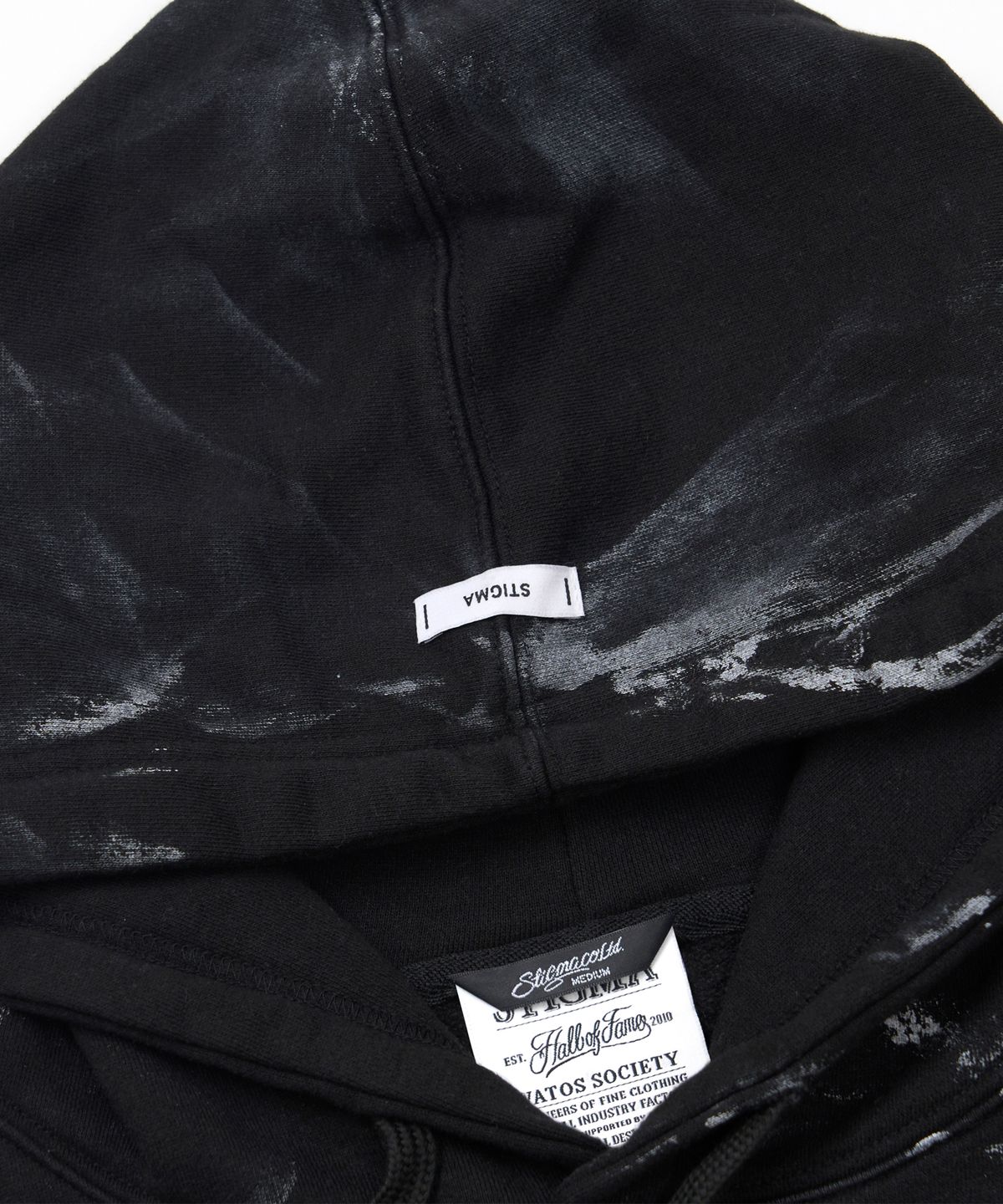 스티그마(STIGMA) Dirty Washed Oversized Hoodie Black