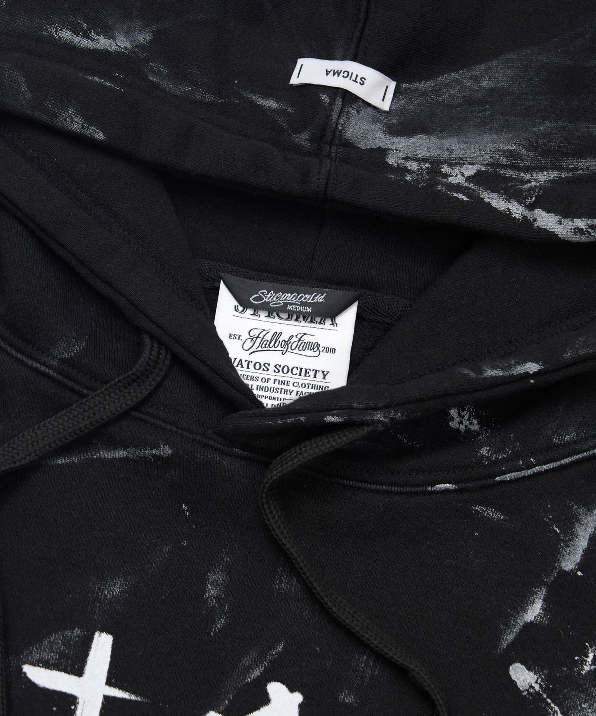 스티그마(STIGMA) Dirty Washed Oversized Hoodie Black
