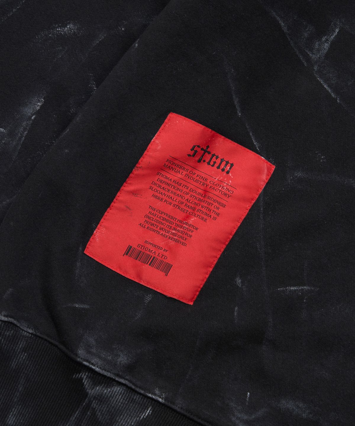 스티그마(STIGMA) Dirty Washed Oversized Hoodie Black