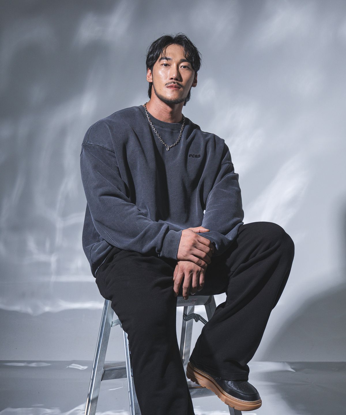 피지컬가먼츠(PHYSICAL GARMENTS) P2457 가먼트다잉 오버핏 맨투맨  [3 COLOR]