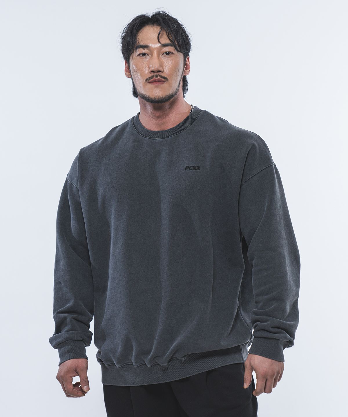 피지컬가먼츠(PHYSICAL GARMENTS) P2457 가먼트다잉 오버핏 맨투맨  [3 COLOR]