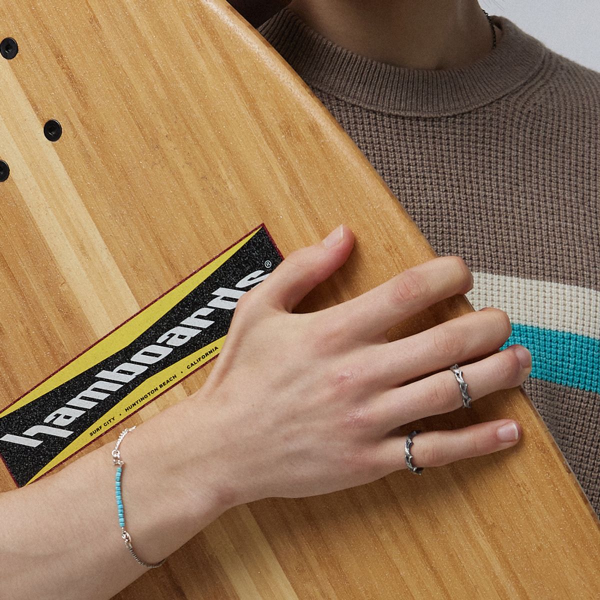 하카블랙스(HAKKABLACKS) Rough Wave Crown Ring