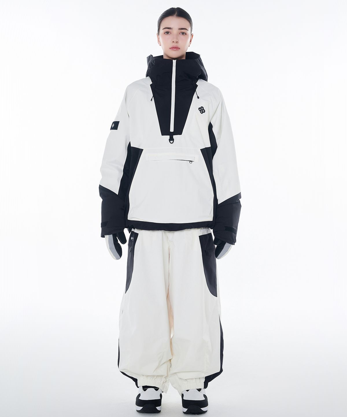 돌아우터웨어(DOLL OUTERWEAR) 2425 피노 자켓&팬츠 보드복 세트 화이트 남녀공용