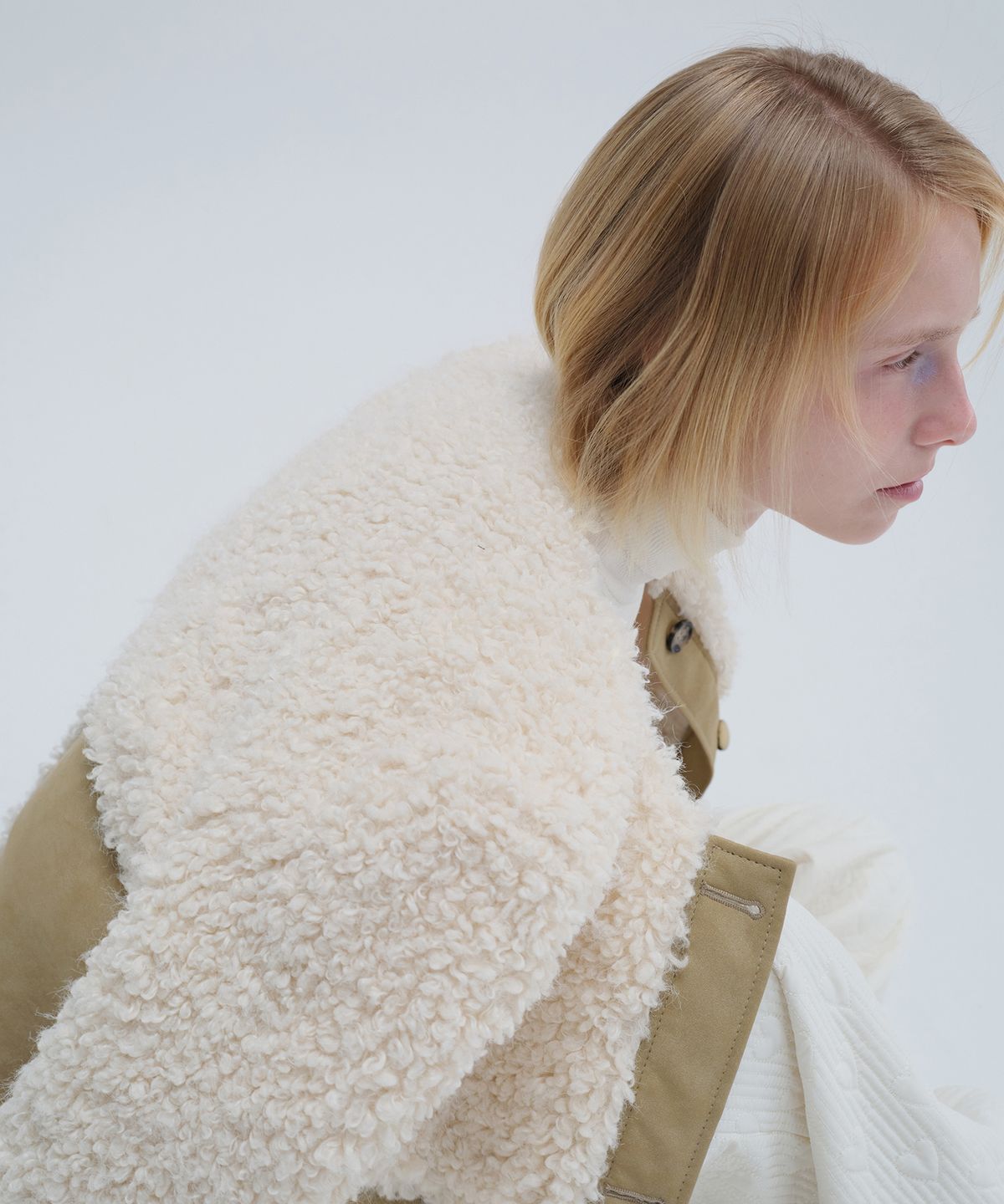 다이애그널(DIAGONAL) FUR SHEARLING COAT (beige)