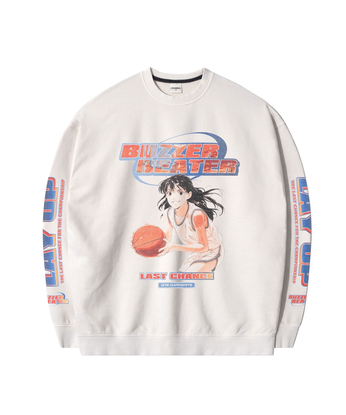 큐티에잇 가먼츠(QT8 GARMENTS) RG Buzzer Beater Vintage Washed Sweatshirt (Ecru)