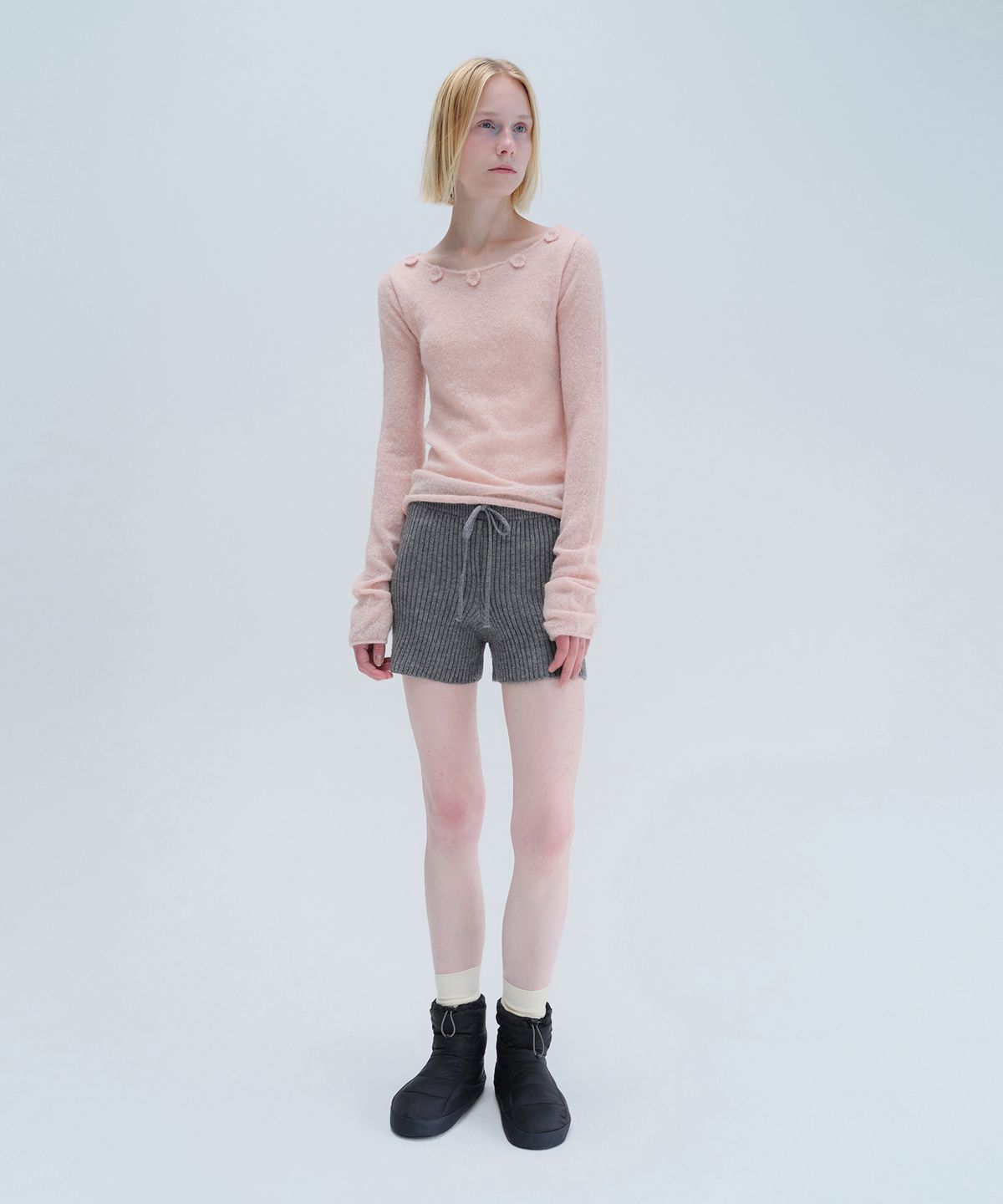 다이애그널(DIAGONAL) ALPACA APPLIQUE KNIT (pink)