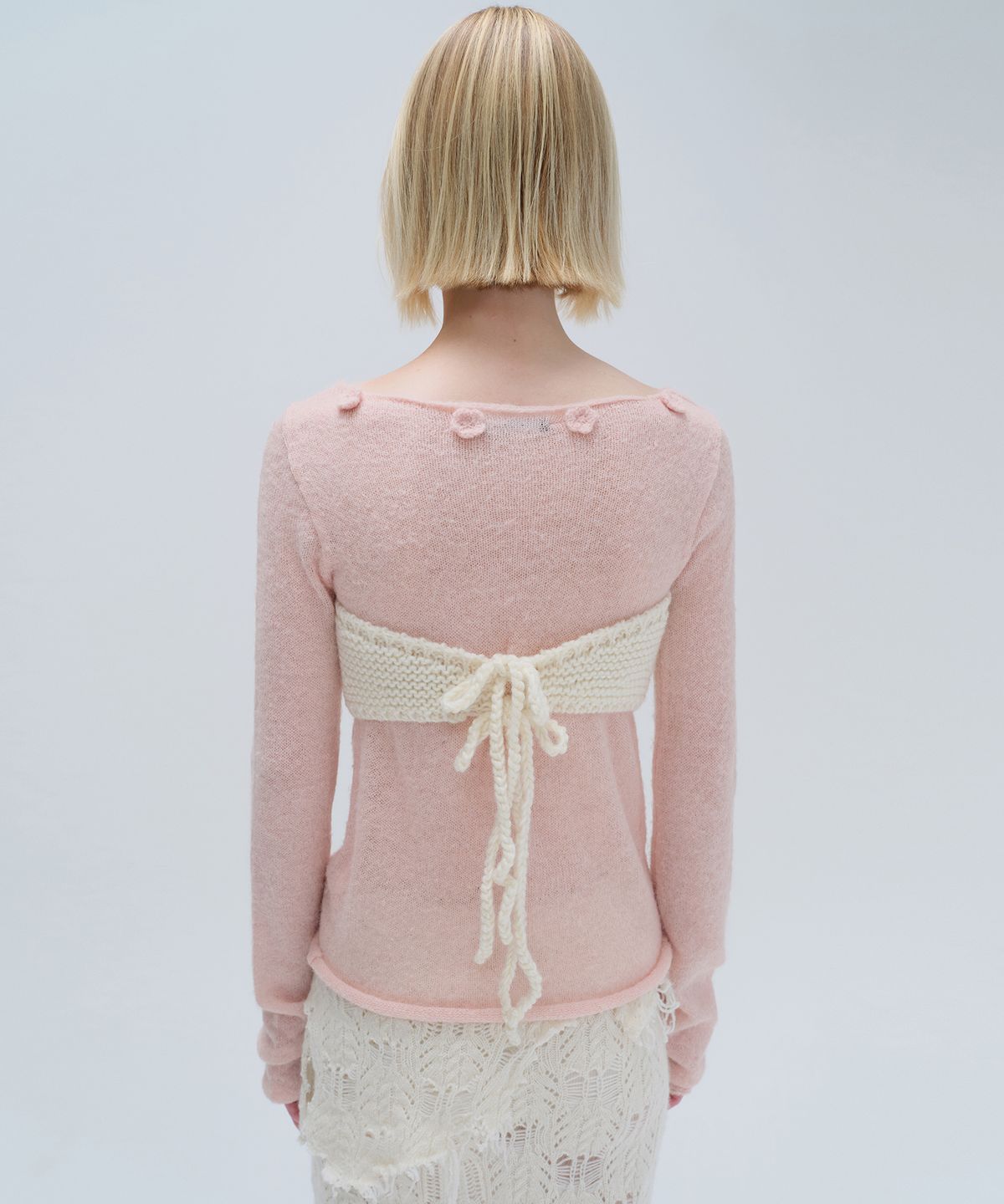 다이애그널(DIAGONAL) ALPACA APPLIQUE KNIT (pink)