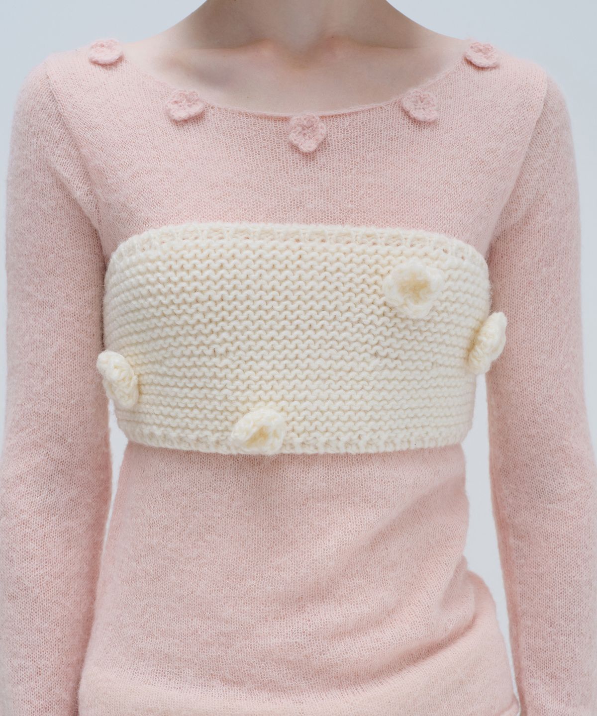다이애그널(DIAGONAL) ALPACA APPLIQUE KNIT (pink)