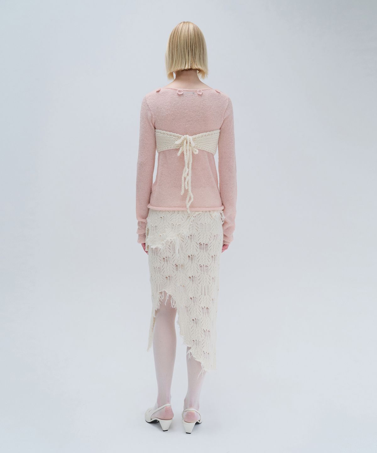 다이애그널(DIAGONAL) ALPACA APPLIQUE KNIT (pink)