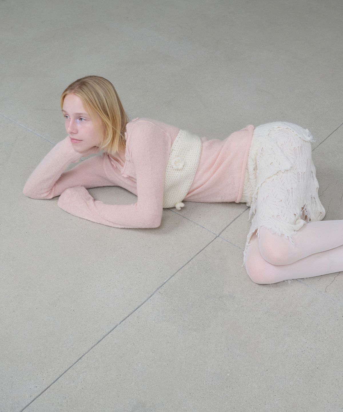 다이애그널(DIAGONAL) ALPACA APPLIQUE KNIT (pink)