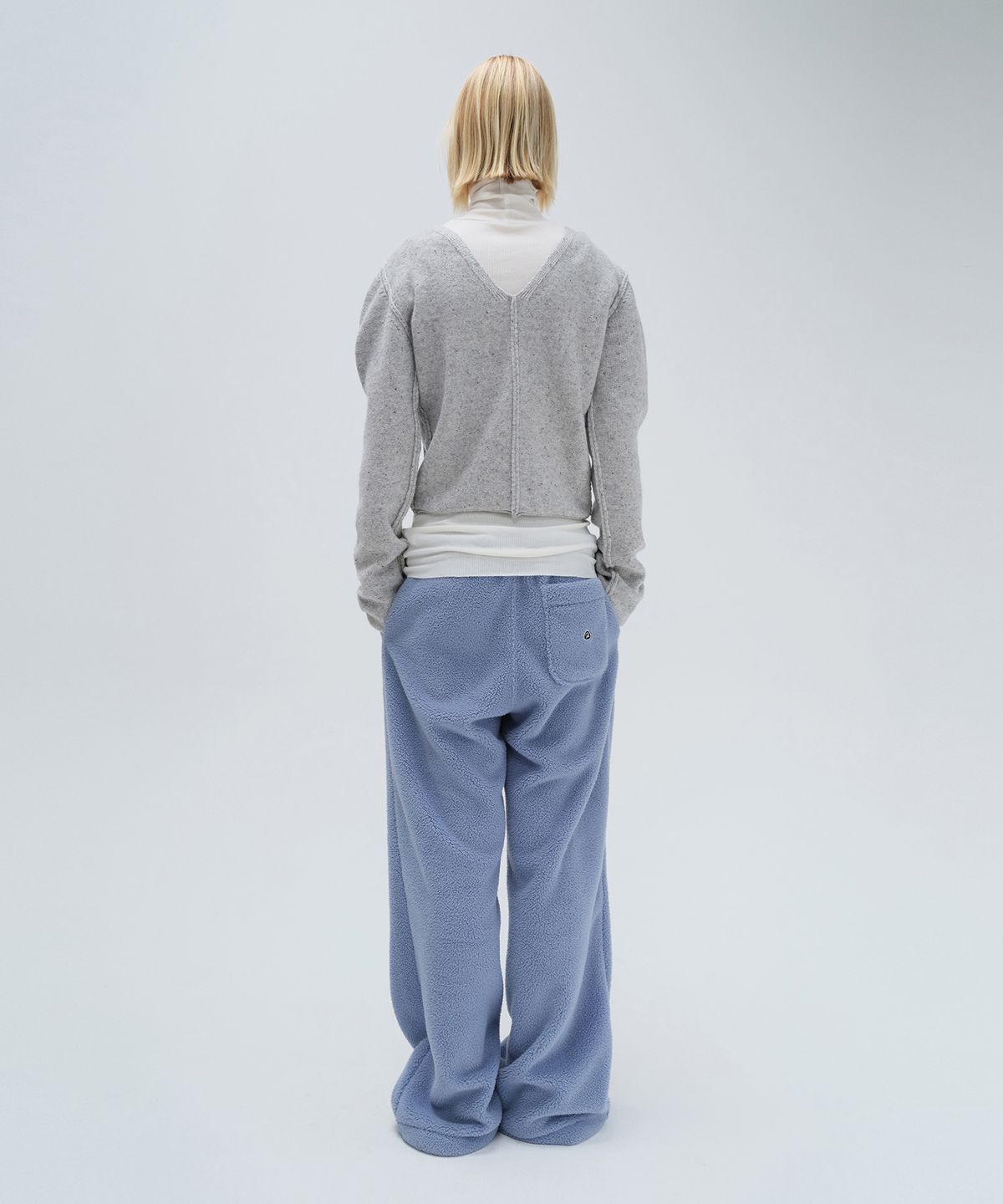 다이애그널(DIAGONAL) V NECK LACE UP KNIT (grey)