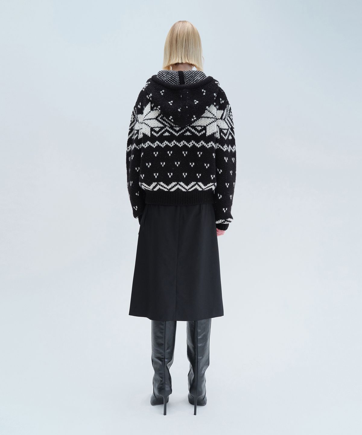다이애그널(DIAGONAL) NORDIC HOODIE ZIP UP (black)