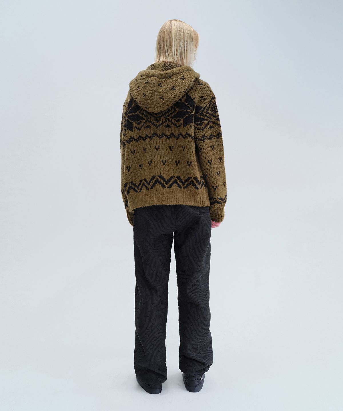 다이애그널(DIAGONAL) NORDIC HOODIE ZIP UP (khaki)