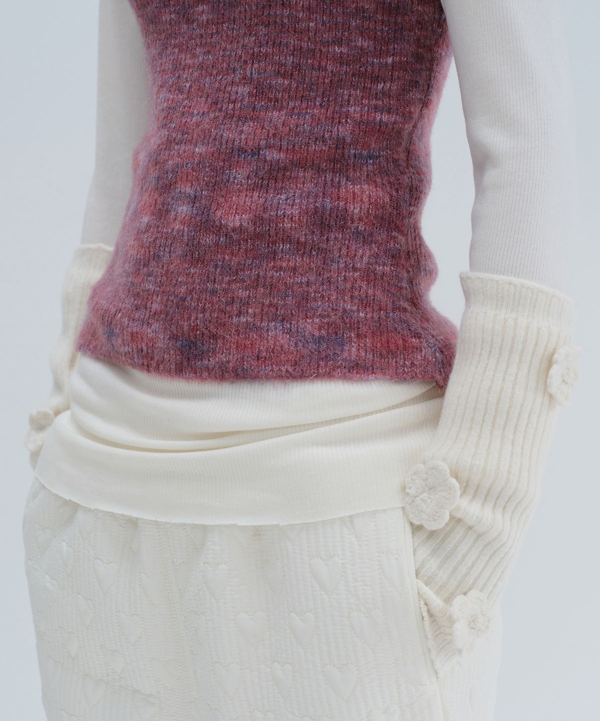 다이애그널(DIAGONAL) BRUSHED OFF SHOULDER KNIT (purple)