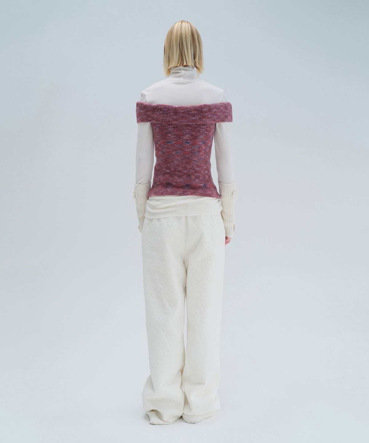 다이애그널(DIAGONAL) BRUSHED OFF SHOULDER KNIT (purple)