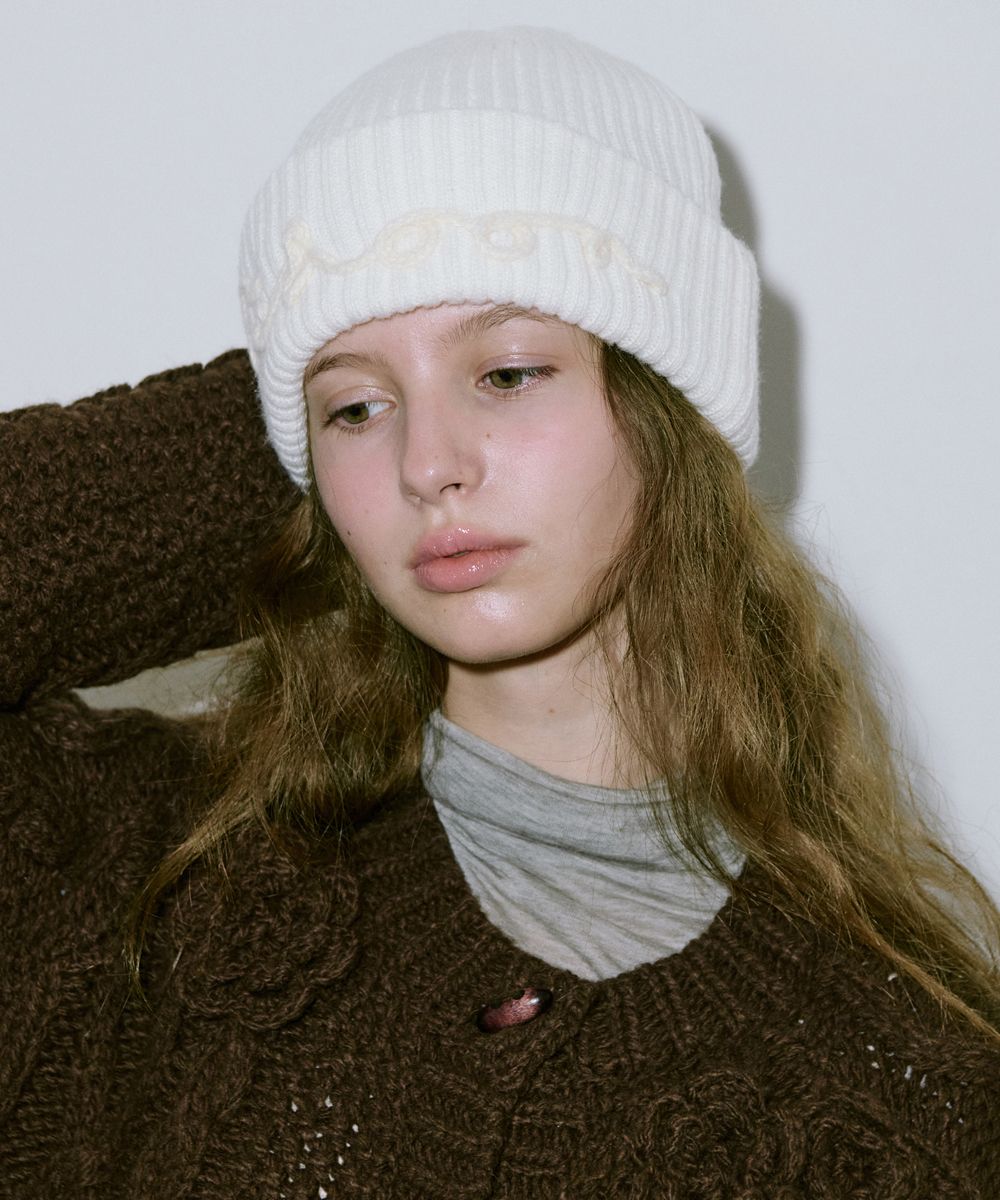 MUSINSA公式 | SINOON Sinoon Logo Beanie (Cream)