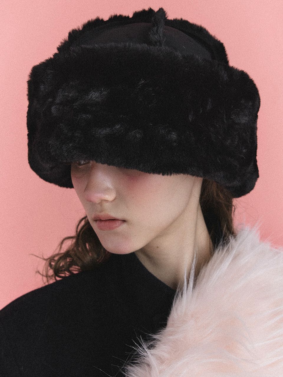 ハット POESIE DAME : 24FW / FUR TOQUE HAT (3COLORS) MUSINSA公式 | POESIEDAME FUR TOQUE HAT IN SUEDE BLACK