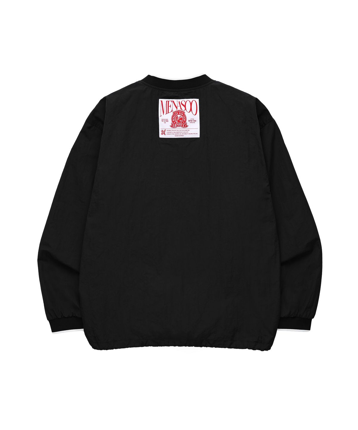 미나수(MENASOO) HEARTTRACK VNECK NYLON ANORAK JACKET_BLACK