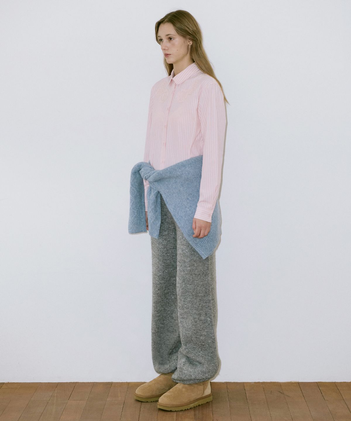 시눈(SINOON) Rose Artwork Shirt (Pink)