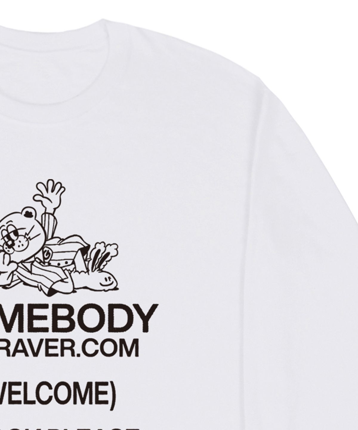 그레이버(GRAVER) [UNISEX]HOME BODY 롱슬리브 티셔츠_화이트