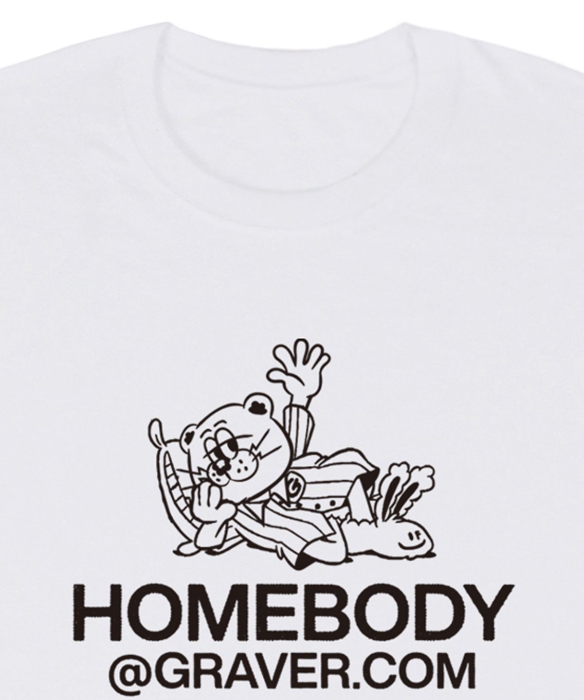 그레이버(GRAVER) [UNISEX]HOME BODY 롱슬리브 티셔츠_화이트