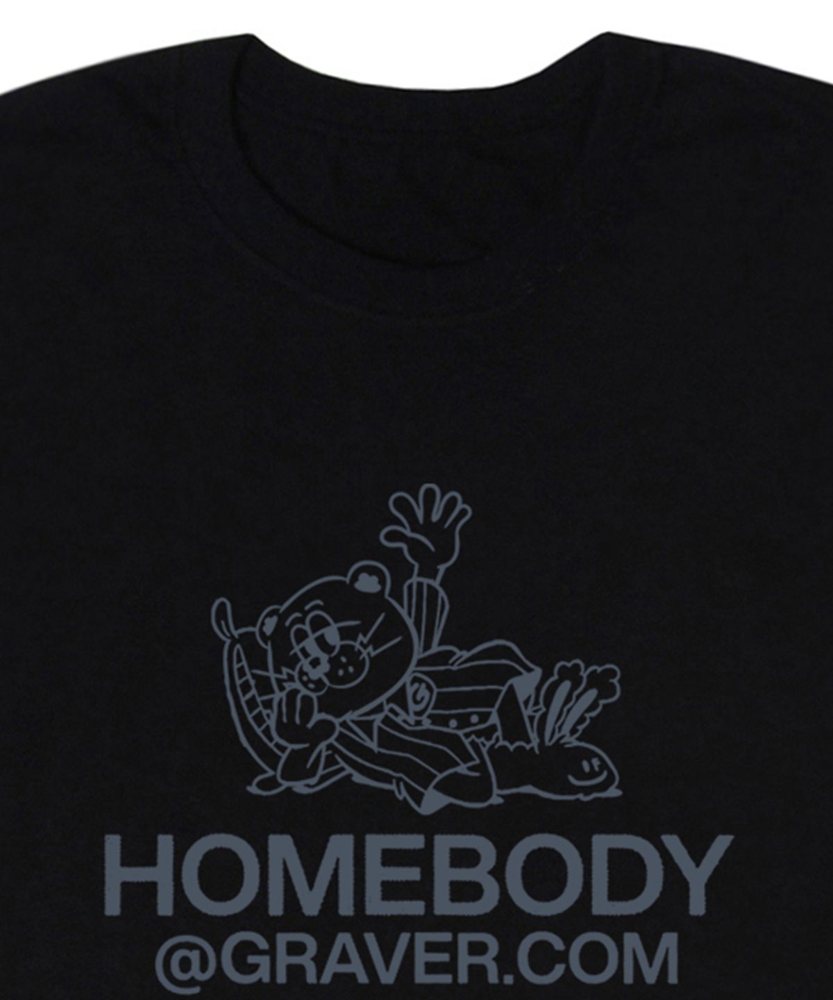 그레이버(GRAVER) [UNISEX]HOME BODY 롱슬리브 티셔츠_블랙