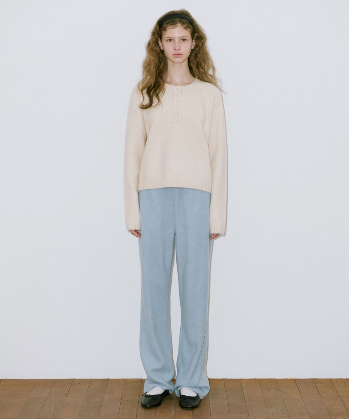 시눈(SINOON) Basic Button Raglan Knit (Cream)